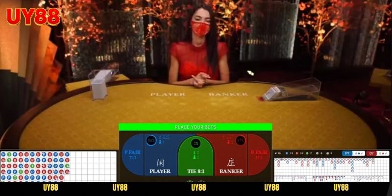 Giao diện bàn cược Baccarat UY88 chân thực hấp dẫn