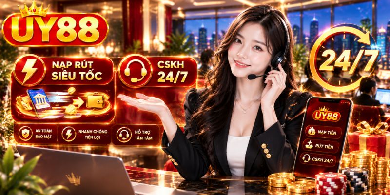 Dịch vụ nạp rút siêu tốc và CSKH 24/7 của UY88 